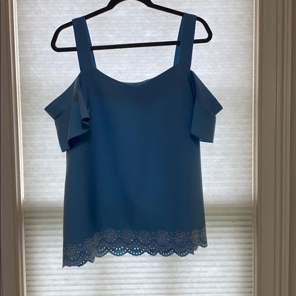 Blue Francesca Off the Shoulder Shirt